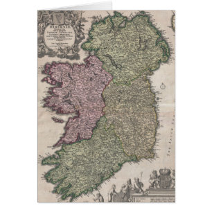 Vintage Map of Ireland (1716)