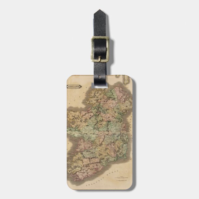 Vintage Map of Ireland (1831) Luggage Tag (Front Vertical)