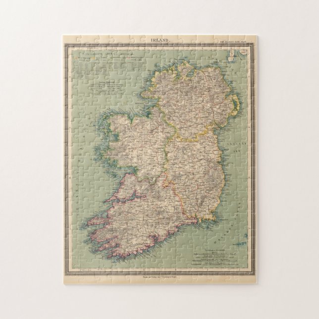 Vintage Map of Ireland (1888) Jigsaw Puzzle (Vertical)