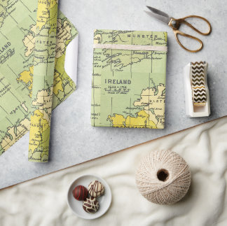 Vintage Map of Ireland Circa 1603-1714 Craft Gift Wrapping Paper