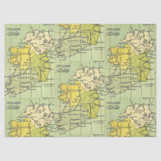 Vintage Map of Ireland Circa 1603-1714 Decoupage Tissue Paper