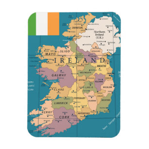Vintage Map of Ireland Magnet