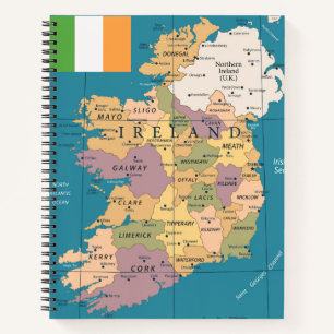 Vintage Map of Ireland Notebook