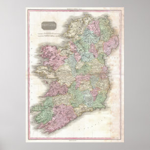Vintage Map of Ireland Poster
