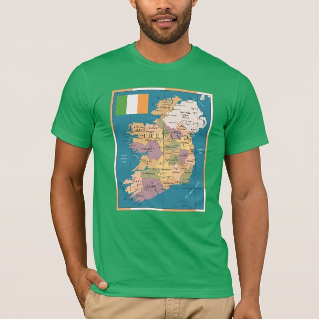 Vintage Map of Ireland T-Shirt (Front)