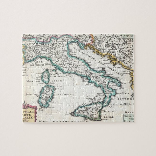 Vintage Map of Italy (1706) Jigsaw Puzzle (Horizontal)