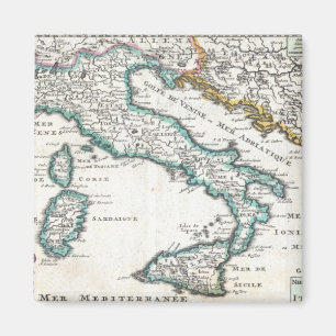 Vintage Map of Italy (1706) Magnet