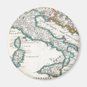 Vintage Map of Italy (1706) Magnet