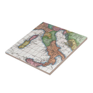 Vintage Map of Italy (1780) Tile