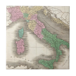 Vintage Map of Italy (1827) Tile