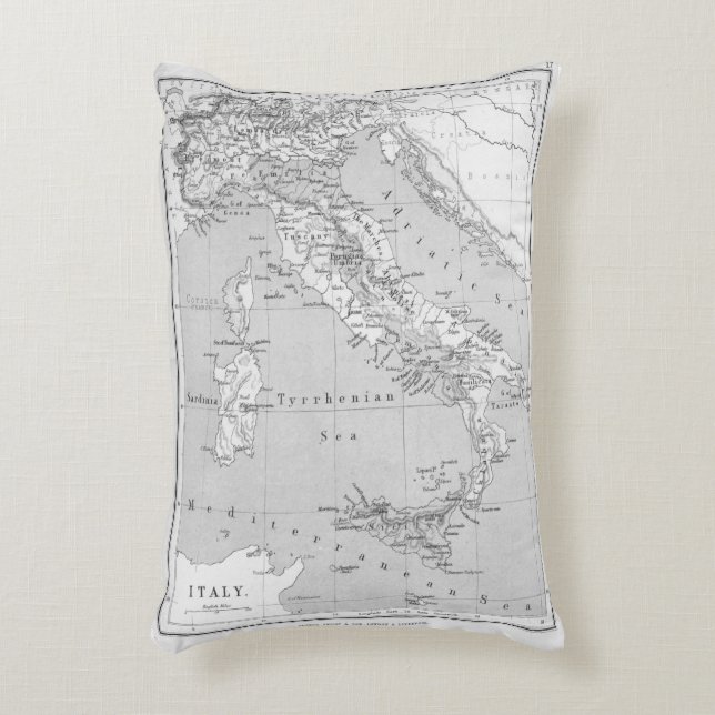 Vintage Map of Italy Pillow (Front(Vertical))