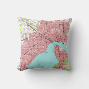 Vintage Map of Jacksonville Florida (1950) Cushion