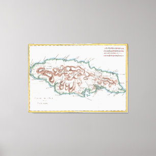 Vintage Map of Jamaica (1780) 2 Canvas Print