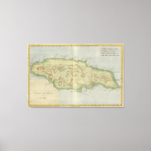 Vintage Map of Jamaica (1780) Canvas Print