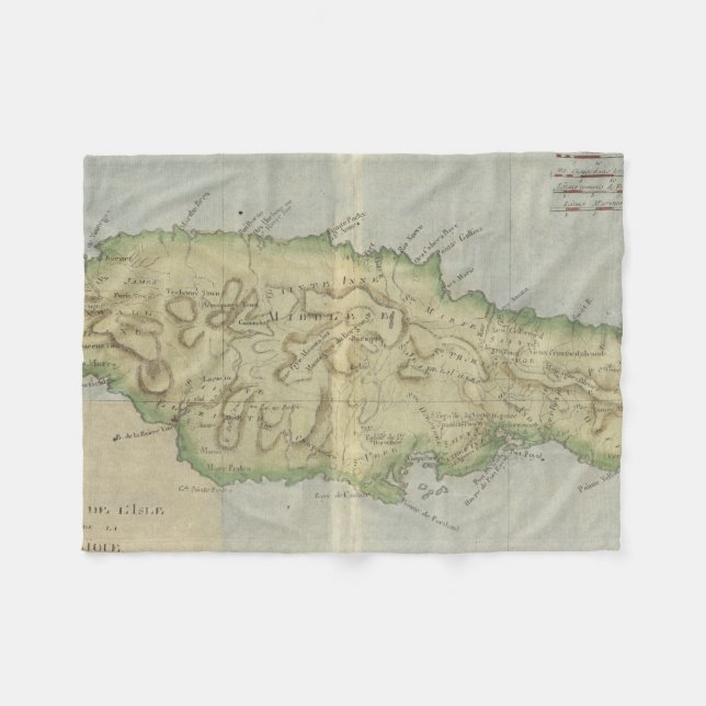 Vintage Map of Jamaica (1780) Fleece Blanket (Front (Horizontal))