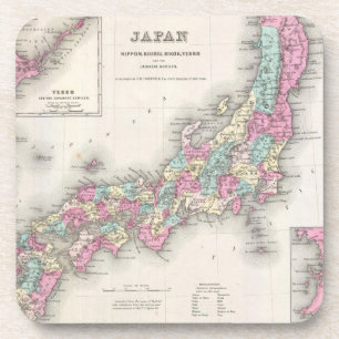 Vintage Map of Japan (1855) Coaster