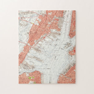 Vintage Map of Jersey City NJ (1955) Jigsaw Puzzle