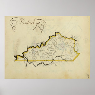 Vintage Map of Kentucky (1823) Poster