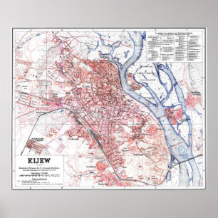 Vintage Map of Kiev Ukraine (1918) Poster