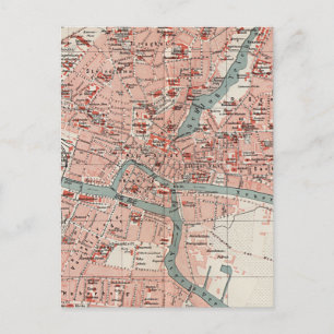 Vintage Map of Königsberg Germany (1905) Postcard