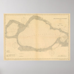 Vintage Map of Lake Pontchartrain (1903) Poster
