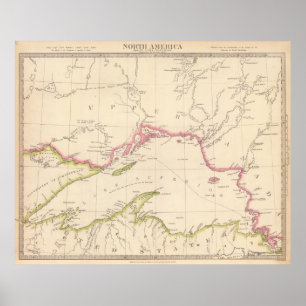 Vintage Map of Lake Superior (1832) Poster