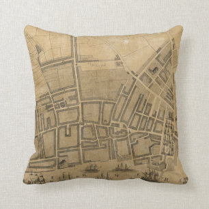 Vintage Map of Liverpool England (1725) Cushion