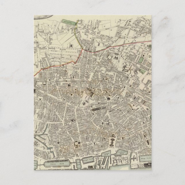 Vintage Map of Liverpool England (1836) Postcard (Front)