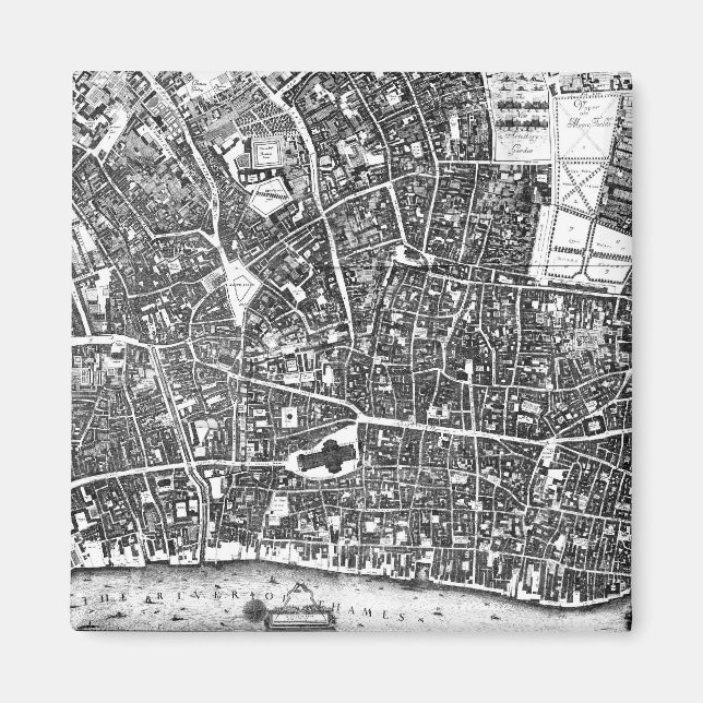 Vintage Map of London England (1677) Magnet (Front)