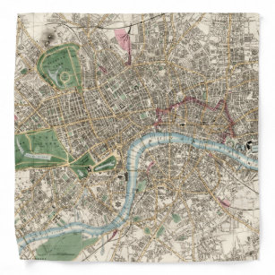 Vintage Map of London England (1853) Bandana