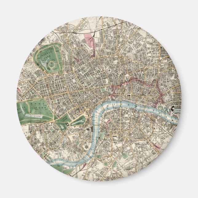 Vintage Map of London England (1853) Magnet (Front)