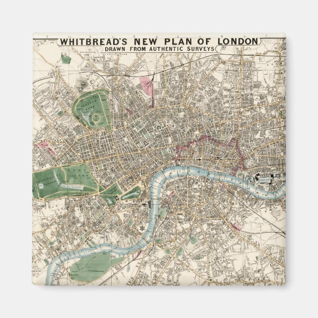 Vintage Map of London England (1853) Magnet (Front)