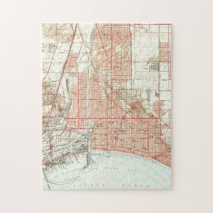 Vintage Map of Long Beach California (1949) Jigsaw Puzzle
