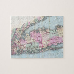 Vintage Map of Long Island (1880) Jigsaw Puzzle