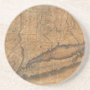 Vintage Map of Long Island and Connecticut (1815) Coaster