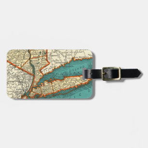 Vintage Map of LONG ISLAND NEW YORK Luggage Tag