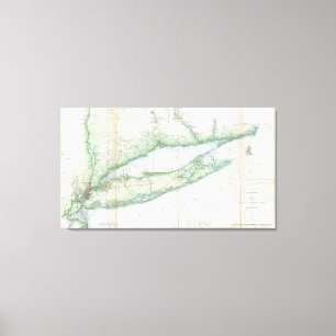 Vintage Map of Long Island NY (1877) Canvas Print