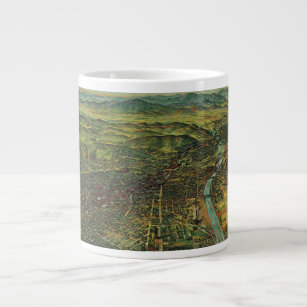 Vintage Map of Los Angeles, California and River Large Coffee Mug