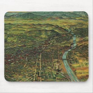 Vintage Map of Los Angeles, California and River Mouse Pad