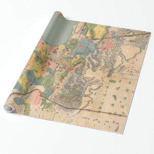 Vintage Map of Los Angeles County CA (1888) Wrapping Paper