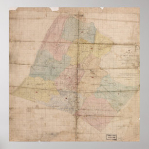 Vintage Map of Loudoun County Virginia (1861) Poster