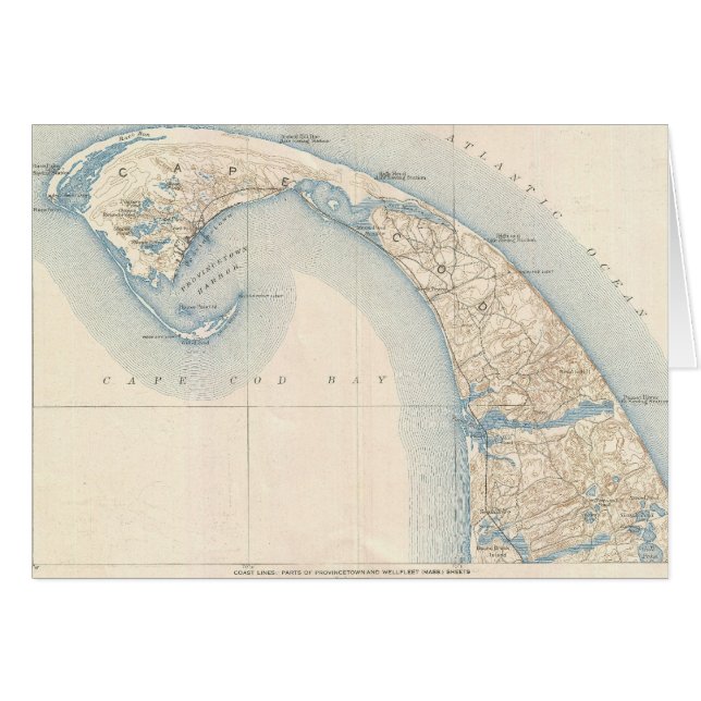 Vintage Map of Lower Cape Cod (Front Horizontal)