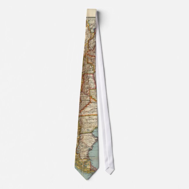 Vintage Map of Lower South America (1914) Tie (Front)