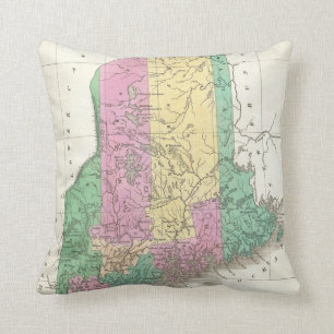 Vintage Map of Maine (1827) Cushion