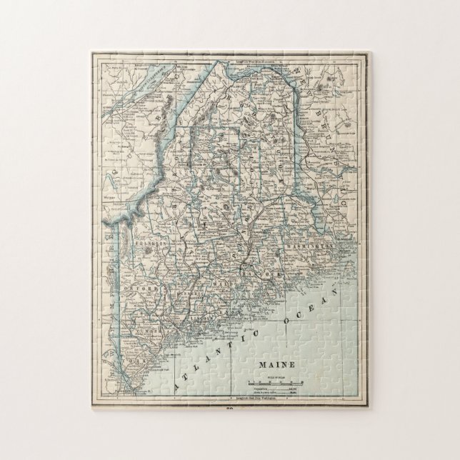 Vintage Map of Maine (1893) Jigsaw Puzzle (Vertical)