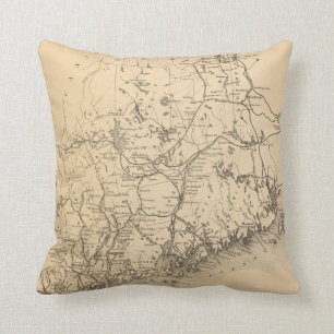 Vintage Map of Maine (1894) Cushion