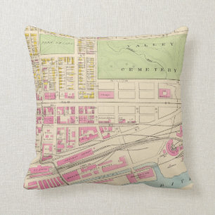Vintage Map of Manchester NH (1892) (2) Cushion