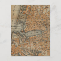 Vintage Map of Marseille France (1914)