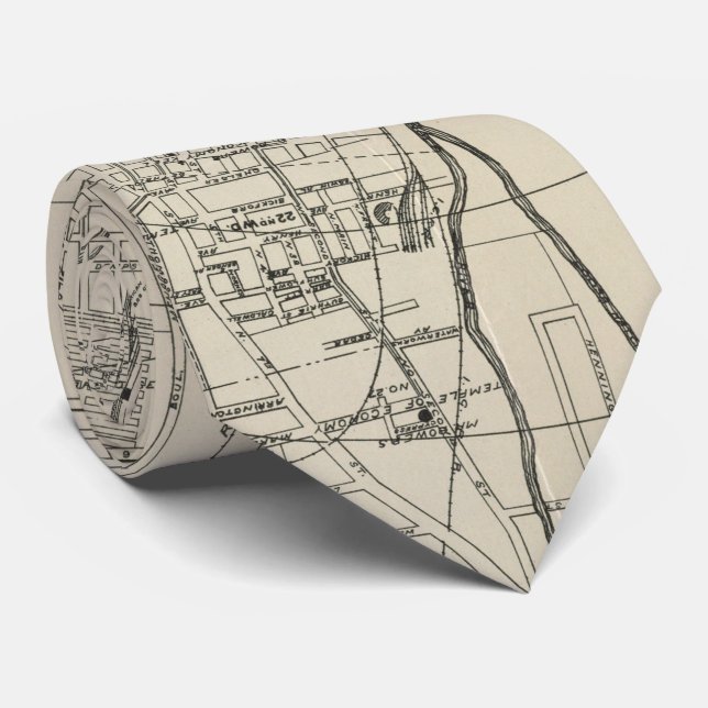 Vintage Map of Memphis Tennessee (1911) Tie (Rolled)