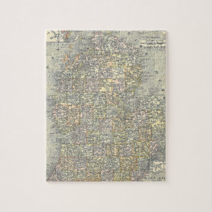 Vintage Map of Michigan (1901) Jigsaw Puzzle